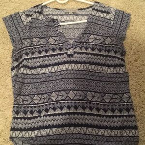 Navy/White Cap sleeves shirt